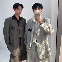 Hualun Spring Summer Light Cooked Handsome Suit Suit Set Two-Piece Boys Casual Blazer Korean Version Trend Set West