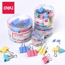 Deli stationery small medium size large color long tail clip iron clip dovetail clip ticket clip long tail clip