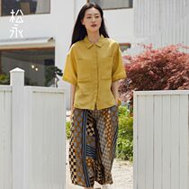 Songyong Chunxia ladies linen skirt pants long Joker personality loose thin can wear wide leg pants polka dots