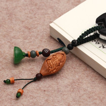 Car keychain pendant mens Guanyin Bodhisattva Ping An olive core hand-woven high-grade original bag womens model