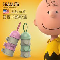Innube SNOOPY powdered milk box portable out mini small number Cartoon Takeaway with Dual-use Milk Powder