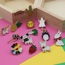 Metal decorative buttons Cute cartoon shirt collar dark buckle Seam-free anti-light nail-free buckle Removable brooch buckle