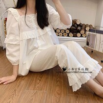 Japanese Gelato Womens Autumn Winter Cartoon Little Bear Long Sleeve Pants Casual Cotton Yarn Pajamas for the Residence Suit Suit