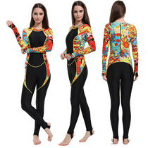 Women's Full Bodysuit Sunscreen Snorkeling Clothing Conservative Long Sleeve Jellyfish Surfsuit Jellyfish Swimsuit