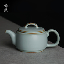 Handcrafted Ru Kiln Bubble Teapot Single Pot Open Sheet can raise Jingdezhen imitation Song Thou porcelain comeback ancient Qing porcelain Hanwa jug Ice Cracked Glaze