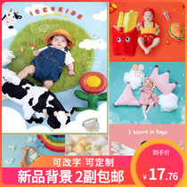 Photo studio newborn photo Cartoon creative baby photo full moon 100 days old children photography background paper