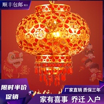 New Year festive housewarming new lantern chandelier Crystal rotating led marquee outdoor indoor balcony big red light