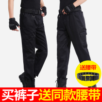 Security pants mens overalls pants summer overalls combat wear-resistant property black thick winter security pants