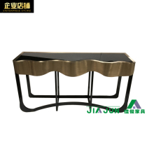 Post-modern popular golden stainless steel porch jazz white marble neoclassical sculpture stand sideboard 6651