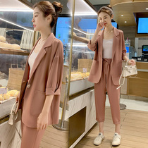 Small suit suit female Korean version of the summer 2020 new fashion casual foreign style professional net red two-piece thin section