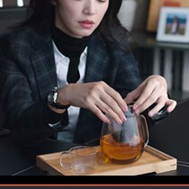 The Little Min Home Win Sansheng is fortunate to meet you with the same tea set transparent glass tea cup double-cup office tea cup