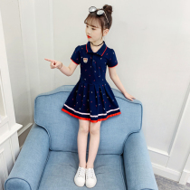 Korean girl dress summer dress 2021 new foreign style Net Red childrens clothing Korean version of the childrens college style skirt