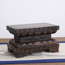 Redwood Buddha statue base solid wood square rectangular Guanyin Bodhisattva lotus base Guan Gong Jade wooden support