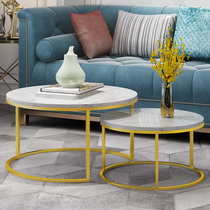 Nordic coffee table simple living room small household coffee table creative simple multifunctional round solid wood coffee table side corner