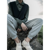 Dorothy -- high waist loose casual sports pants woman 2021 new drawing rope sweatpants bunches of khalen long pants