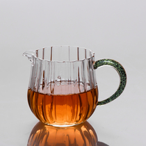 Wuzhen thickened glass Fair cup Heat-resistant glass Kung Fu tea set Taoist tea Sea tea maker Tea dispenser Colorful handle