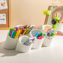 Pen holder childrens ins wind oblique plug-in large-capacity brush marker desktop stationery storage box boy girl student desk rack color pencil bucket high-value office high-level sense