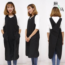 Barber overalls Womens hair-proof barber shop hairdresser apron fashion hair salon long sleeve long personality