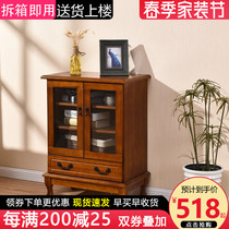 Solid wood quality modern minimalist American-style American glass closet Drawer Chest containing small family TV edge cabinet
