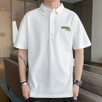 Summer short sleeve T-shirt for men 2021 turtlenecks Korean version loose with shirt collar POLO body-shirt male boomer white