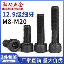 Fine tooth hex screw 12.9 grade filament screw bolt M8*1M10*1.2 M12*1.25M16x1.5