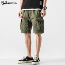 Summer wear mens tooling casual shorts mens tide loose straight trendy brand ins trend Joker five-point pants