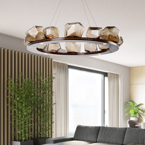 Modern minimal glass art living room chandelier Nordic style bedroom library restaurant retro designer chandelier
