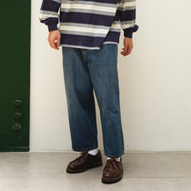 SUPERTOFU (SPTF) 19AW Vintage LOOSE ORIGINAL cow washed WHITE MICRO cone hems NINE-point jeans