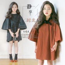 Girls Dress 2021 Spring New Products Zhongdang Childrens Loose Lantern Seven Sleeve Princess Dress Children Doll Skirt