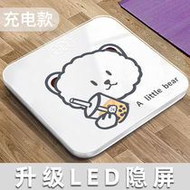 Muhan USB charging electronic scale Milk Tea Bear Weight Scales Weighing Precision Home Adult Weight Loss Dorm Body Scales