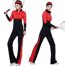 Haozhou yoga suit three-piece New Mid-sleeve jumping suit womens suit fitness square dance competition performance suit 5128