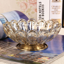Diameter 15cm crystal glass small fruit plate dried fruit plate ashtray European snack bowl