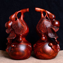 Iron pear wood mahogany Fulu gourd ornaments wood carving home decorations Crafts gift ornaments