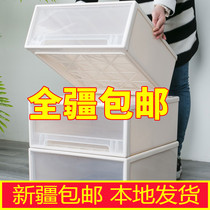 Xinjiang drawer-type containing cabinet plastic storage box locker large number thickened containing box home finishing box