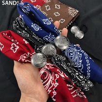 American retro square scarf buckle male Amei Kashew fruit flower square towel street hip hop hiphop scarf scarf