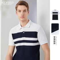 SCOFIELD2021 summer new mens short-sleeved POLO shirt lapel striped short-sleeved tide SMHAB24005