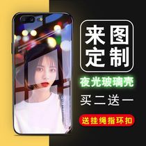 vivo x27 luminous glass mobile phone case to customize vivo x27 Net red tremble sound with full edge tide personality creative new fashion cartoon new luminous glass shell