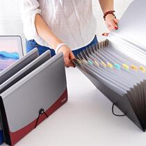  Blue finishing storage box Test paper classification Insert bag Binder Label sticker folder Frisbee buckle strap thickening business