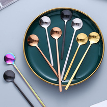 Nordic dessert spoon spoon honey small spoon stainless steel coffee spoon Korean creative long handle cute mixing spoon