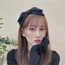 2021 New Tide oversized polka point lace bow hair hoop Korean Net red head hoop simple Joker go out hairpin
