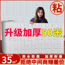 Wall Paper Self-Glued Paper Bedroom Cozy 3d Solid Waterproof Moisture-proof Decorative Background Wall Renovated Anticollision Wall Sticker Foam