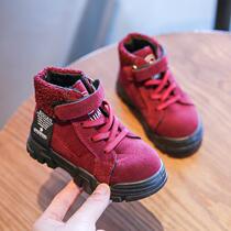  Hot selling baby shoes childrens Martin boots autumn and winter plus velvet boys boots British style leather boots winter girls shoes anti-theft shoes anti-theft shoes anti-theft shoes