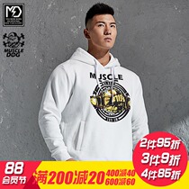 MuscleDog Muscle Dog Winter Hand-painted print Sports Fitness training pullover Hoodie hooded sweater men