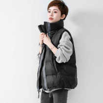 Large size womens casual light short down vest winter young white duck down jacket horse jacket