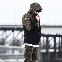 Autumn sports sweater mens coat cardigan camouflage hooded zipper shirt running training muscle fitness brother top