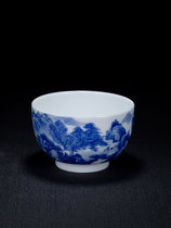  Yifan Kung Fu tea cup Jingdezhen Ceramic Tea cup Hand-painted blue and white porcelain tea set Master cup Individual single cup