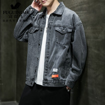  Rich bird denim jacket mens spring 2021 new Korean fashion trend tooling tide brand jacket mens clothing