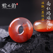 Natural southern red agate snap ring buckle back Cloud accessories lychee frozen loose beads safe buckle star Moon Bodhi accessories spacer