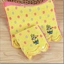 The owner recommends foreign trade original pure cotton wavy edge little emperor banana cartoon water jade dot square towel handkerchief soft