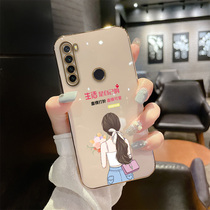 Red Rice note8 Mobile Phone Shell M1908C3JE Electroplating redminote8 Softshell n0te8 Protective Sleeve Minima Woman New Silicone Full Bag Lens Anti-Fall Net Red Tides